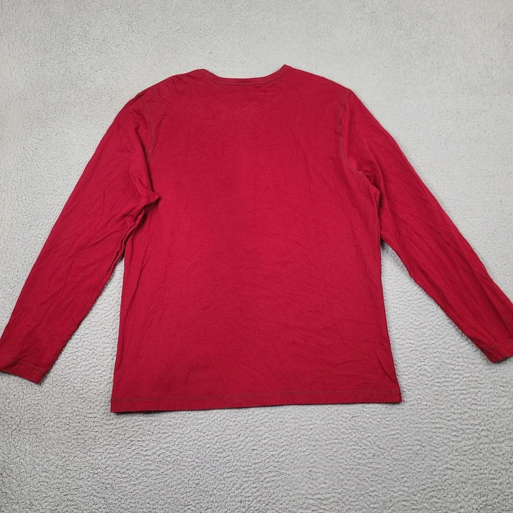 Banana Republic T-Shirt Mens XL Red Long Sleeve Crew Neck Cotton